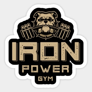 Bulldog Gym Mascot Illustration Sticker